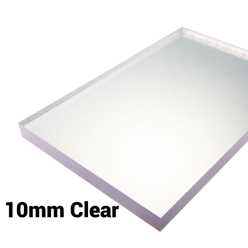 10mm Sheet Screen Polycarbonate Solid Clear Sheet Double Sided UV Protection Cut to Size Width 500mm & 610mm & 1000mm & 1220mm