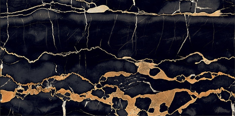 Black Marquina 60x120cm Porcelain Floor Tile (6302)