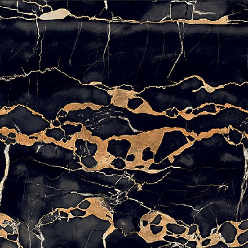Black Marquina 60x60cm Porcelain Floor Tile (6302)