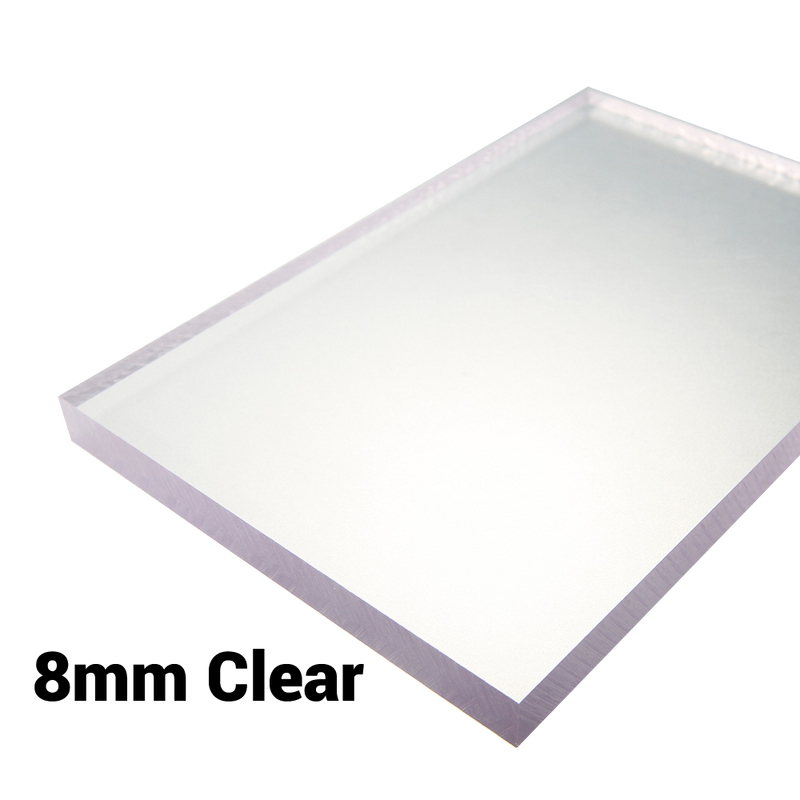 8mm Sheet / Screen / Polycarbonate Solid Clear Sheet Double Sided UV Protection Cut to Size Width 500mm & 610mm & 1000mm & 1220mm