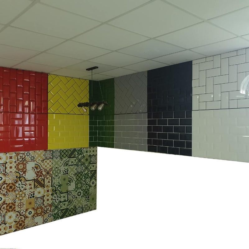 Red Metro Brick Tiles 100x200mm Diamond Decorative Polished Wall Tile