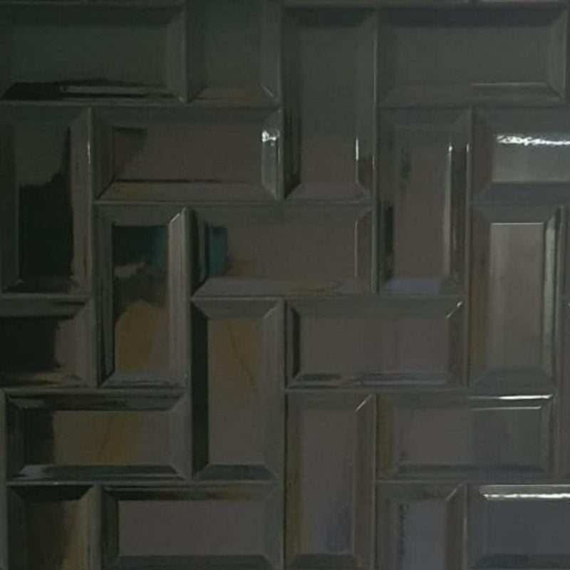 Black Metro Brick Tiles 100x200mm Diamond Decorative Polished Wall Tile