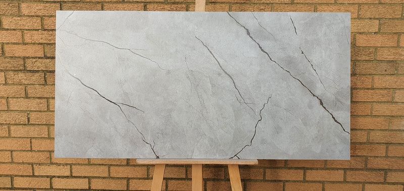 Cortona Grey Rectified Large Format Matt Stone Effect Porcelain 600x1200mm Floor Tiles