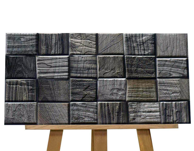 Ebony Grey Split Face Rectified Matt Porcelain 300x600mm Wall Tile - Decoridea