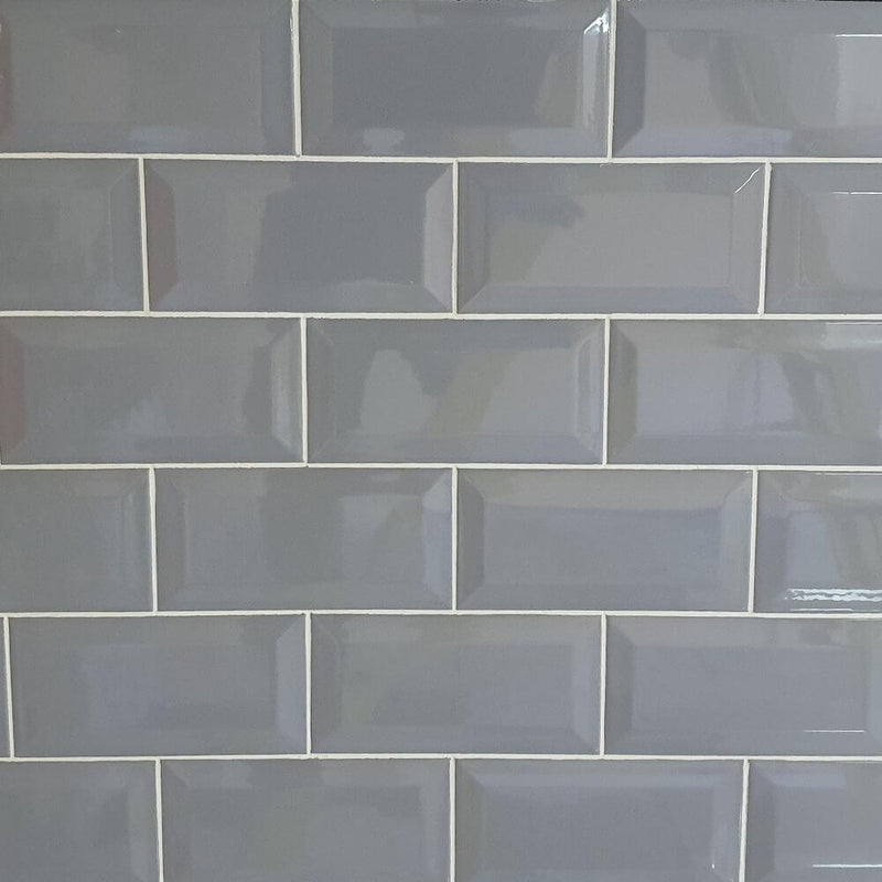 Grey Metro Brick Tiles 100x200mm Diamond Decorative Polished Wall Tile