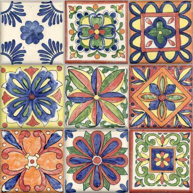 Mexican Talavera Rectified Matt Ceramic 300x300mm Wall and Floor Tile