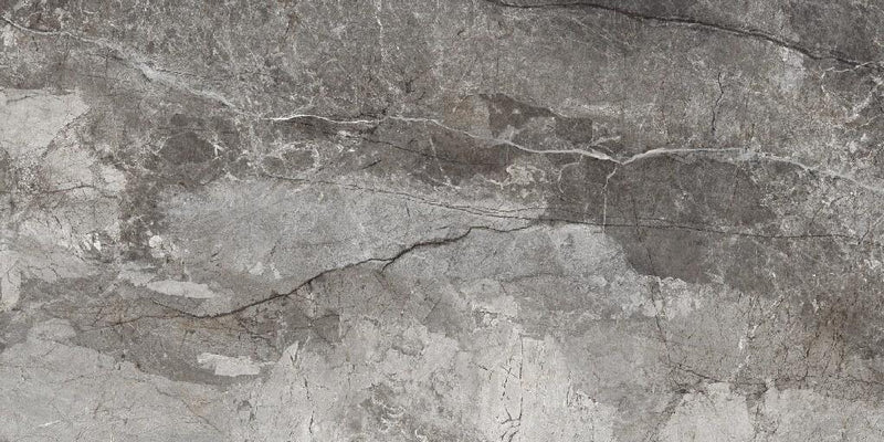 Orobico Grey Rectified Large Format Polished Stone Effect Porcelain 1200x2400mm Floor Tiles