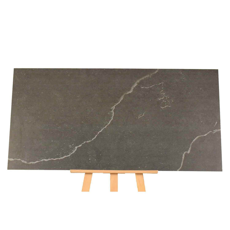 Prisco Grafito Rectified Large Format Matt Stone Effect Porcelain Floor & Wall Tiles 600x1200mm (12590) - Decoridea