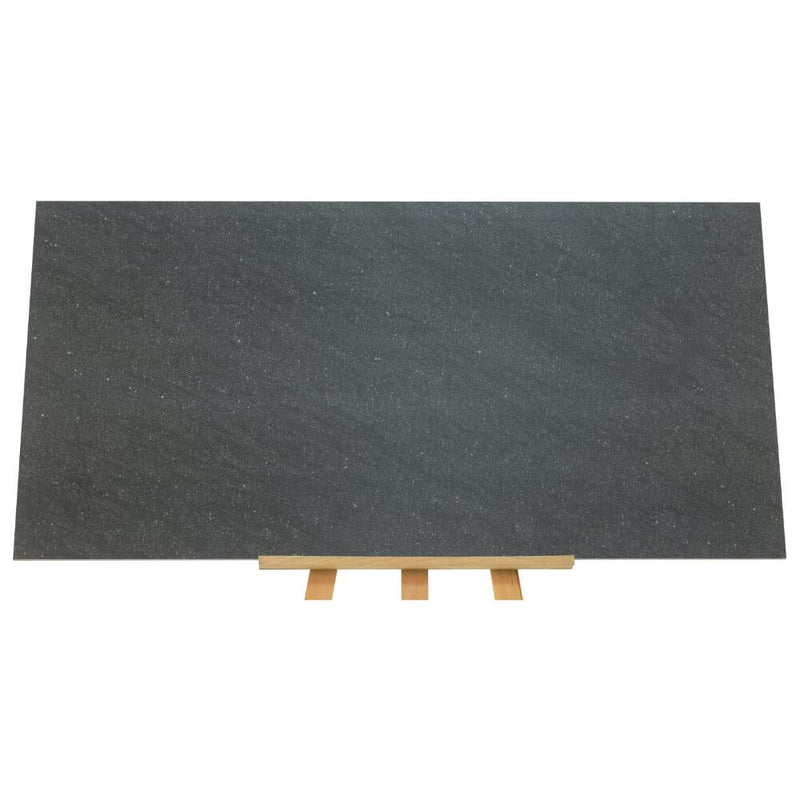 Satto Black Rectified Large Format Matt Stone Effect Porcelain Floor & Wall Tiles 600x1200mm (12595) - Decoridea