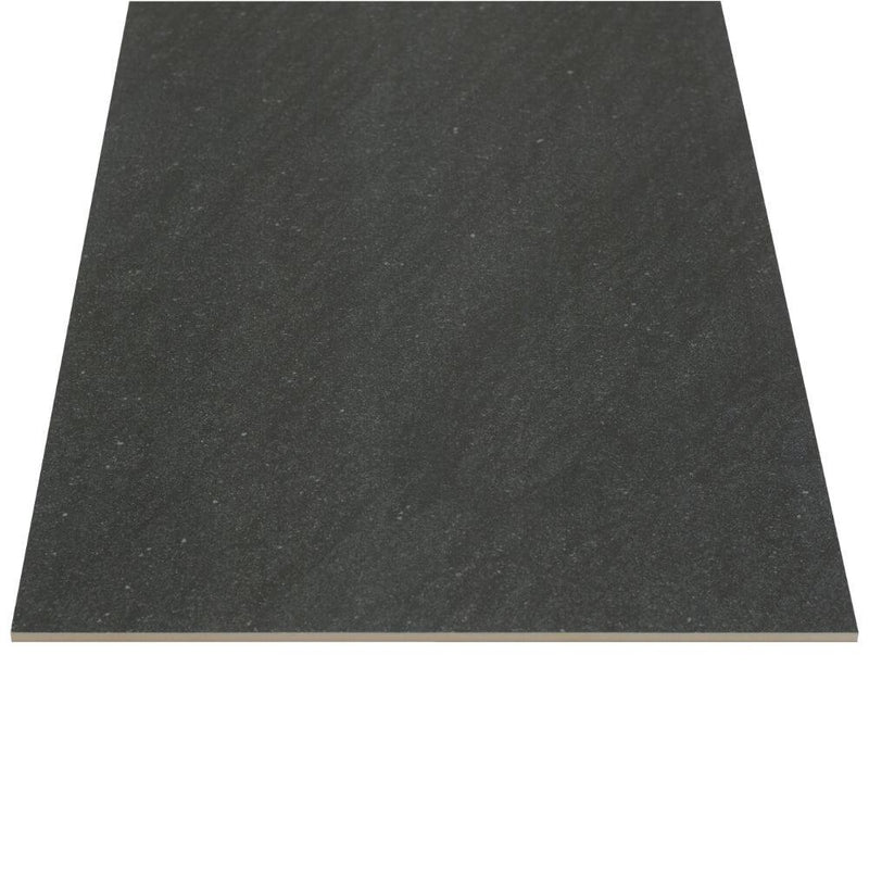Satto Black Rectified Large Format Matt Stone Effect Porcelain Floor & Wall Tiles 600x1200mm (12595) - Decoridea