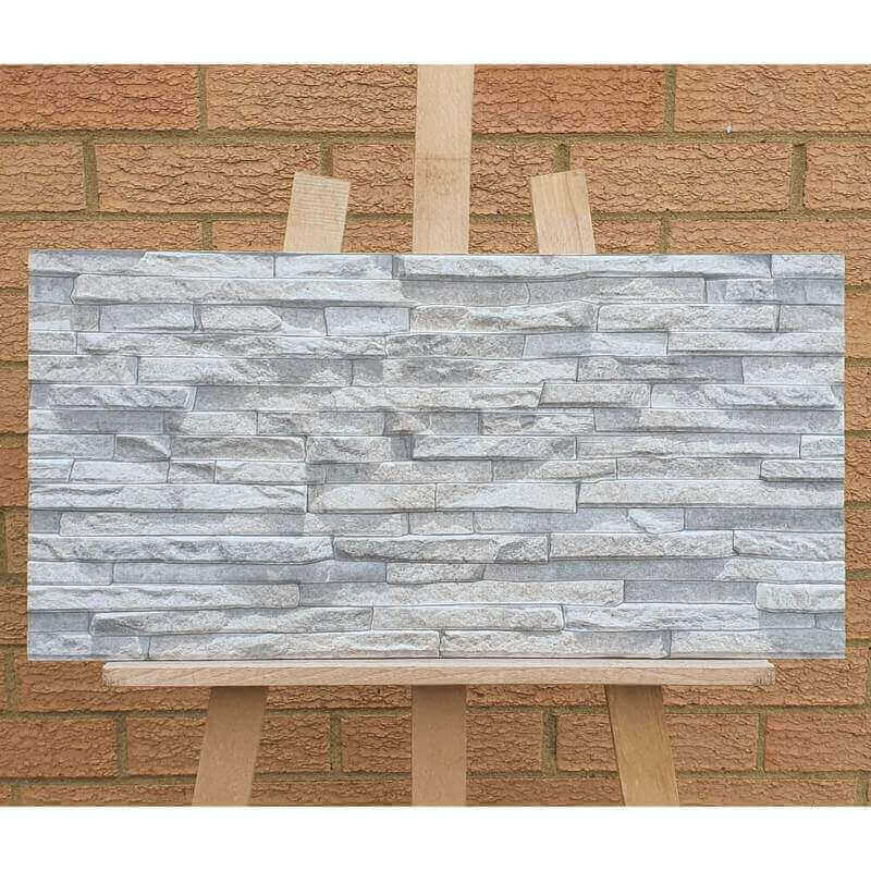 Silver Lily Split Face Slate Effect 300x600mm Rectified Matt Porcelain Decorative Wall Tile