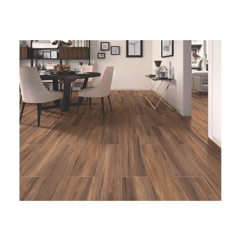 Terra Cherry 20x120cm Porcelain Wall and Floor Tile (Wood Collection)