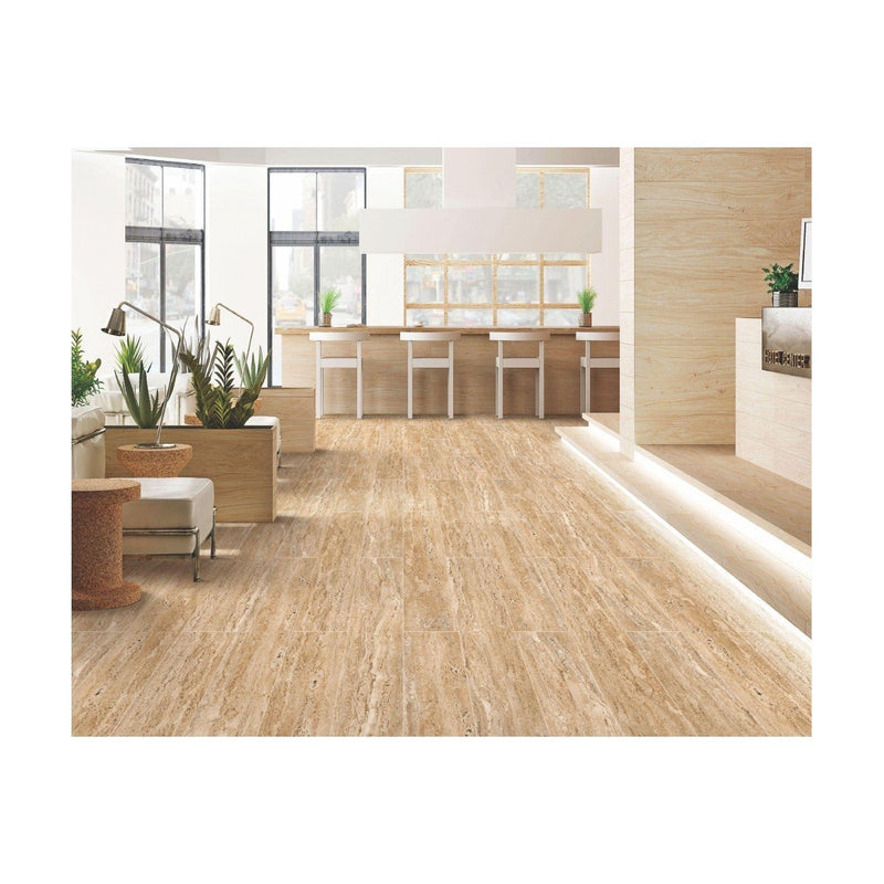 Travertine Beige 20x120cm Porcelain Wall and Floor Tile (Wood Collection)