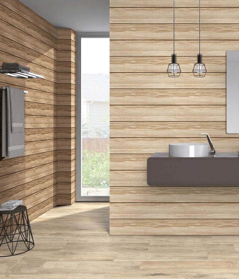 Wood Stripe Orange 30x60cm Porcelain Wall and Floor Tile (GVT Series)