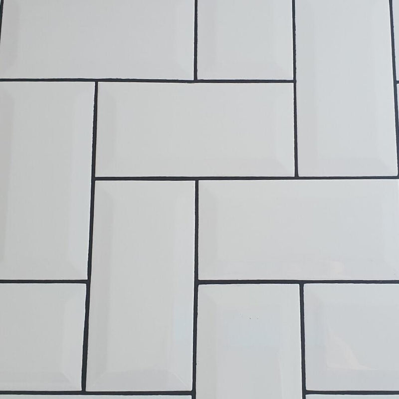 White Metro Brick Tiles 100x200mm Diamond Decorative Polished Wall Tile