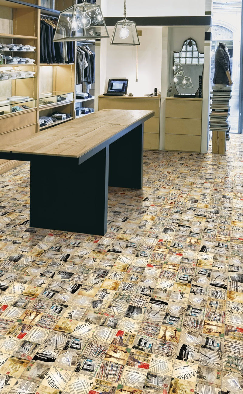 Retro Clippings Glazed Wall and Floor Tile