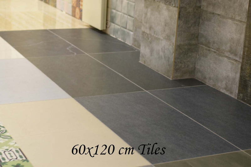 Prisco Grafito Rectified Large Format Matt Stone Effect Porcelain Floor & Wall Tiles 600x1200mm (12590) - Decoridea