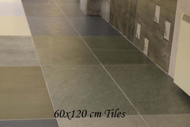 Sandstone Grafito Rectified Large Format Matt Stone Effect Porcelain Floor & Wall Tiles 600x1200mm (6512) - Decoridea