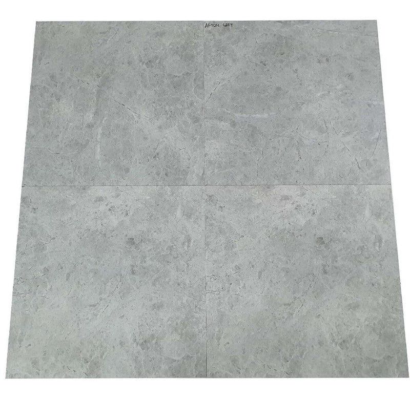 Afyon Grey Rectified Polished Stone Effect Porcelain 800x800mm Wall and Floor Tiles