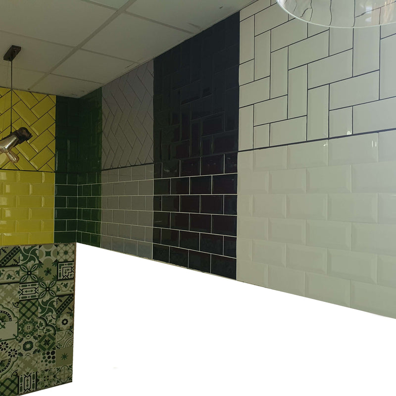 Grey Metro Brick Tiles 100x200mm Diamond Decorative Polished Wall Tile