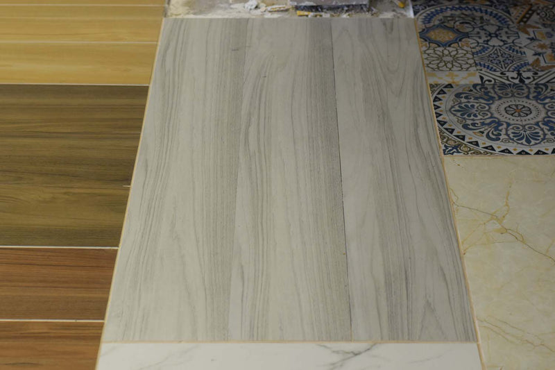 Alpine White Wood Effect Rectified Matt Porcelain 200x1200mm Wall and Floor Tile - Decoridea