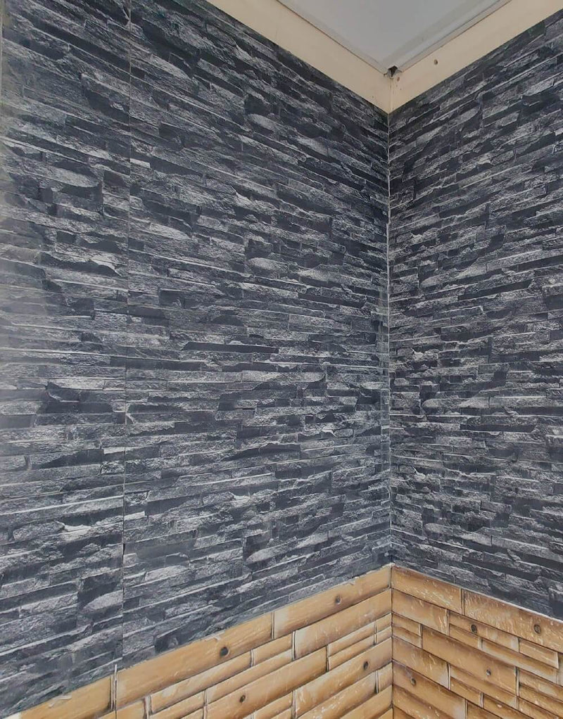Black Lily Split Face Slate Effect 300x600mm Rectified Matt Porcelain Decorative Wall Tile