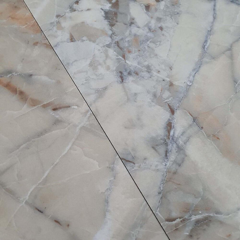 Breccia Aurora Beige Rectified Polished Stone Effect Porcelain 800x800mm Wall and Floor Tiles
