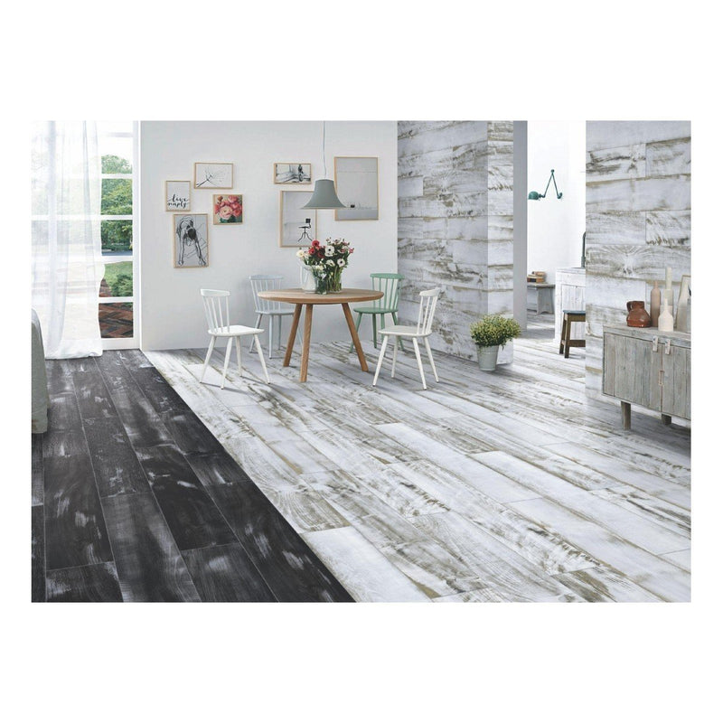 Carbon Black 20x120cm Porcelain Wall and Floor Tile (Wood Collection)