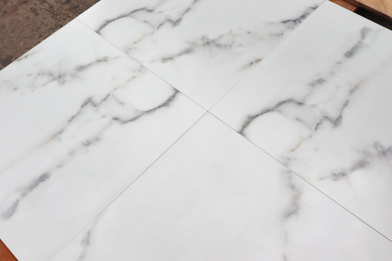 Carrara White Rectified Polished Porcelain 600x600mm Wall and Floor Tiles