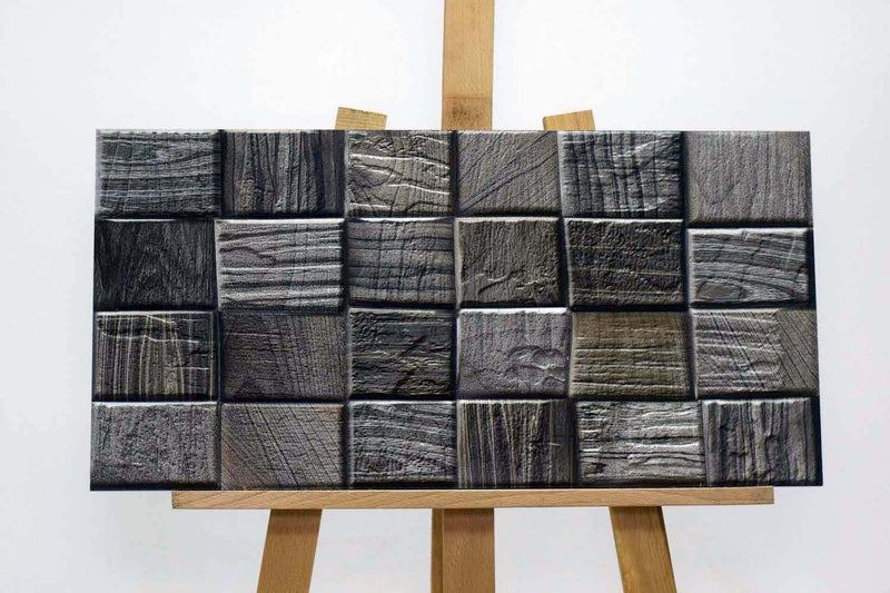 Ebony Grey Split Face Rectified Matt Porcelain 300x600mm Wall Tile - Decoridea