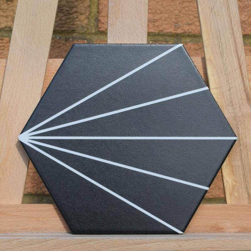 Edison Starburst Hexagon Matt Ceramic 200x230mm Wall and Floor Tile