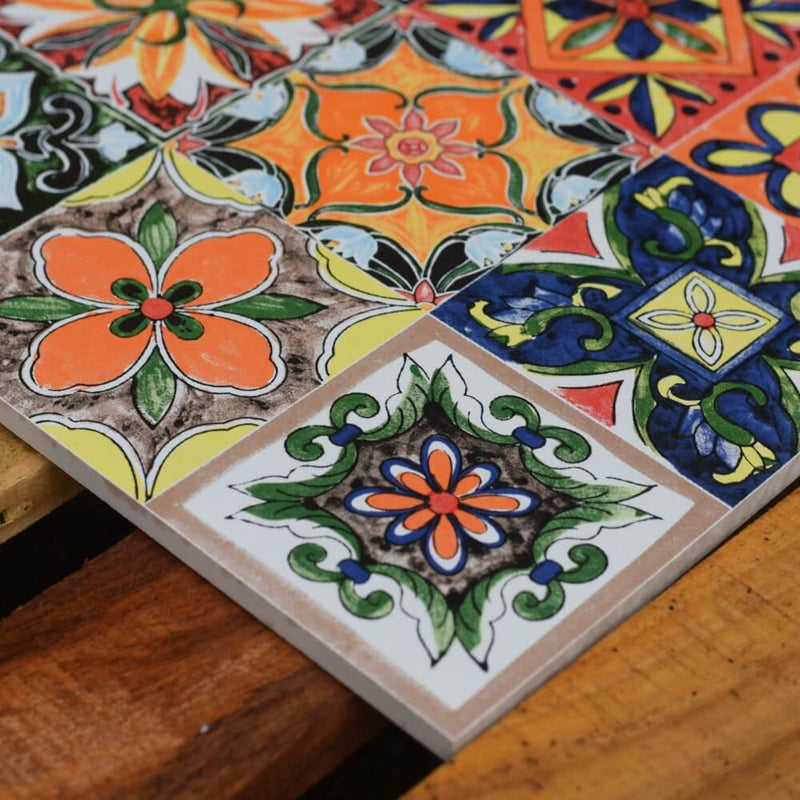 Mexican Talavera Rectified Matt Ceramic 300x300mm Wall and Floor Tile