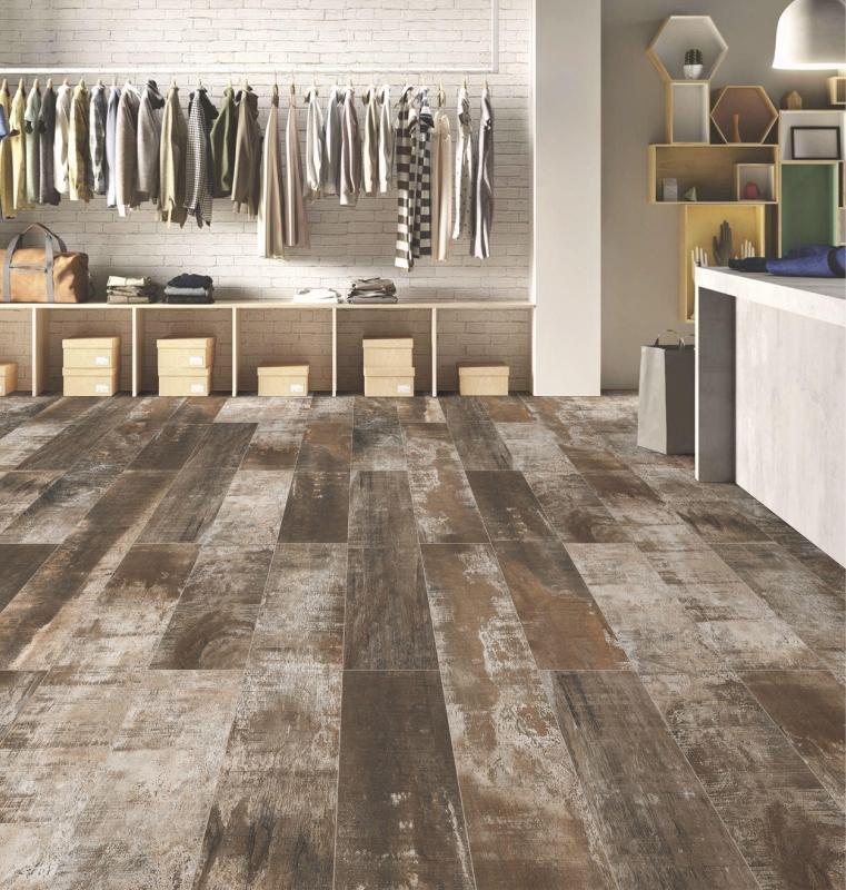 New Port Brown 20x120cm Porcelain Wall and Floor Tile (Wood Collection)