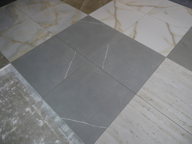 Pasion Pulpis Grey Rectified Polished Glazed Porcelain 600x600mm Wall and Floor Tiles SQM Price is £18.50 - Decoridea.co.uk