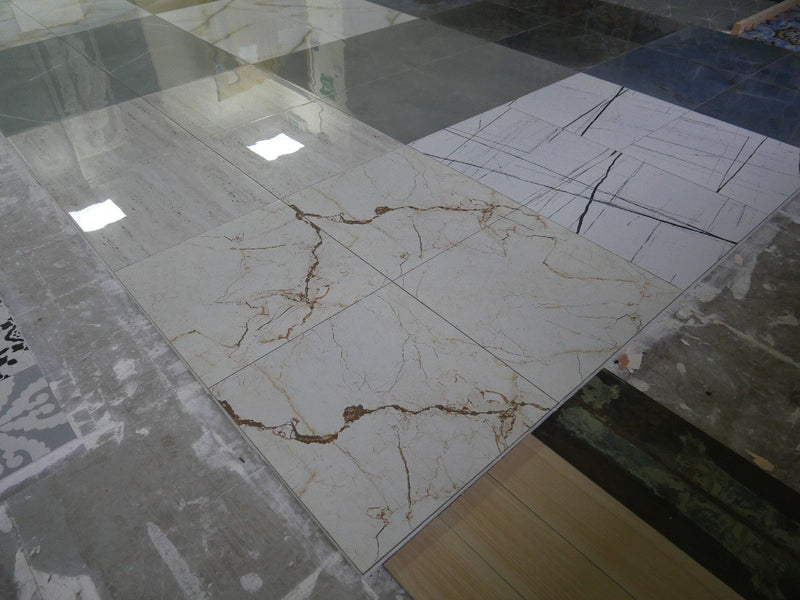 Pearl Vitara Brown Rectified Polished Glazed Porcelain 600x600mm Wall and Floor Tiles SQM Price is £18.50 - Decoridea.co.uk