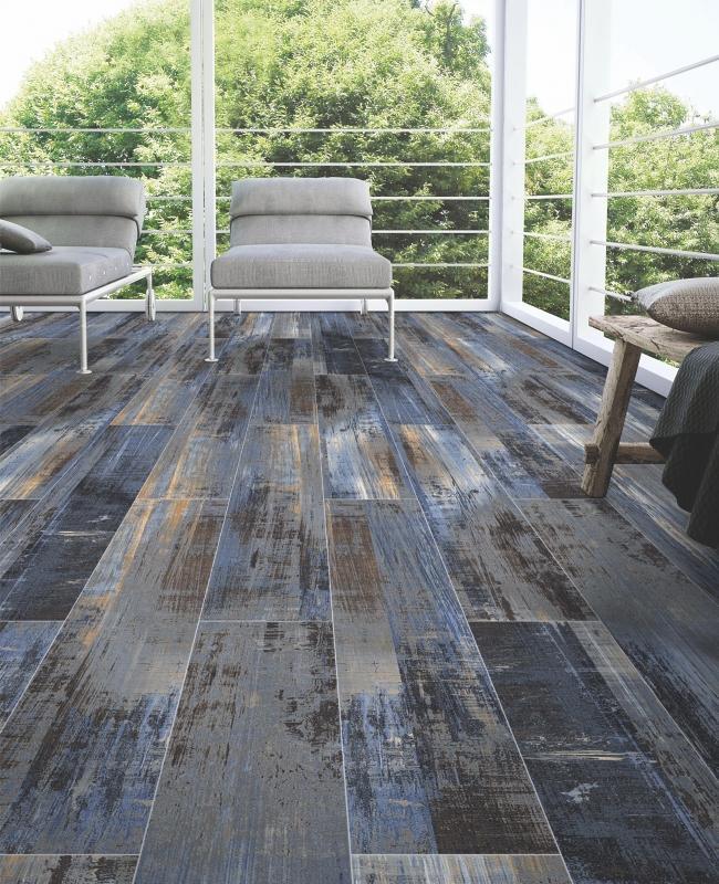 Paint Wood Azul 20x120cm Porcelain Wall and Floor Tile (Wood Collection)