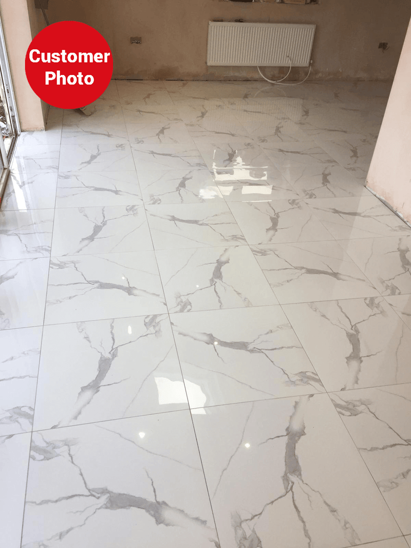 Rossa Bianco Rectified Polished Porcelain 600x600mm Wall and Floor Tile (6005) - Decoridea