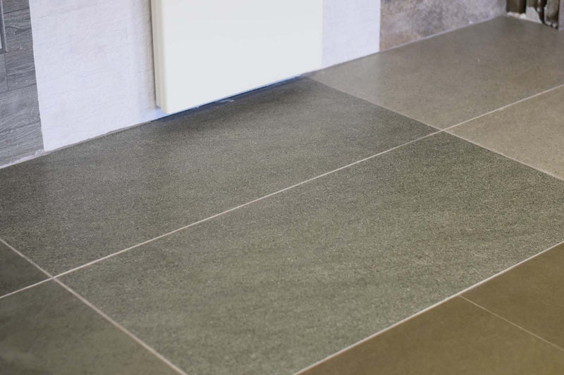 Satto Grey Rectified Large Format Matt Stone Effect Porcelain Floor & Wall Tiles 600x1200mm (12596) - Decoridea