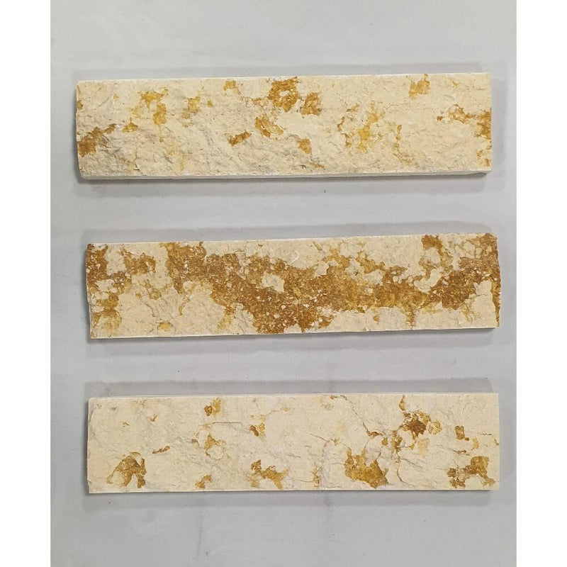 Sunny Light Natural Stone Marble Split Face 300x70mm Decorative Wall Tile