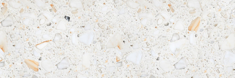 Terrazzo White 18mm Rectified Large Format Polished Stone Effect Porcelain Worktop 800x2400mm Tiles