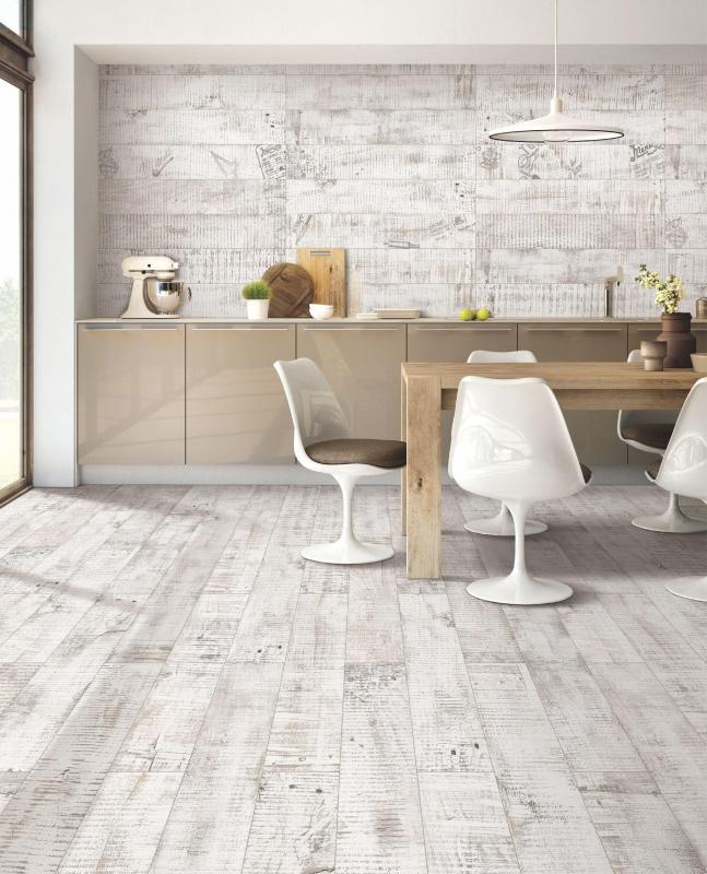 Urban White Decor 20x120cm Porcelain Wall and Floor Tile (Wood Collection)