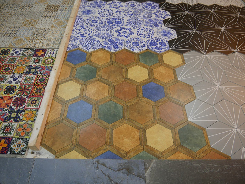 Marmaris Bazaar Hexagon Matt Ceramic 200x230mm Wall and Floor Tile SQM Price is £29.90 - Decoridea.co.uk